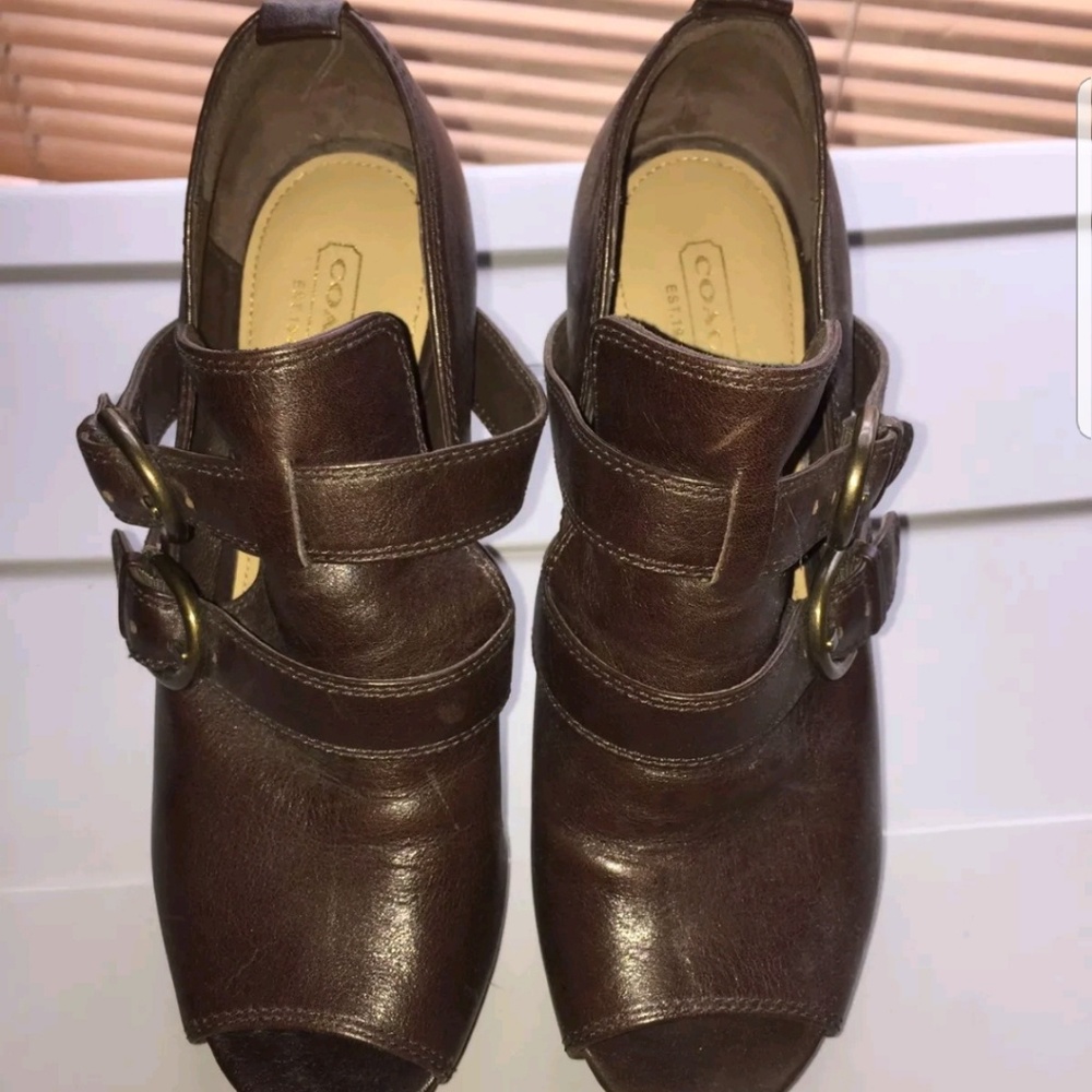 Coach Brown Peeps Booties
